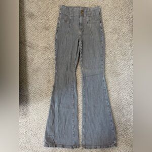 Free People Navy and Cream Pin Striped Denim Pants